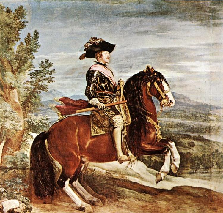 VELAZQUEZ, Diego Rodriguez de Silva y Equestrian Portrait of Philip IV kjugh